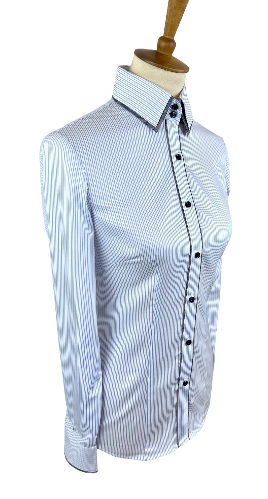 Blue Pinstripe Western Shirt (Size 34)