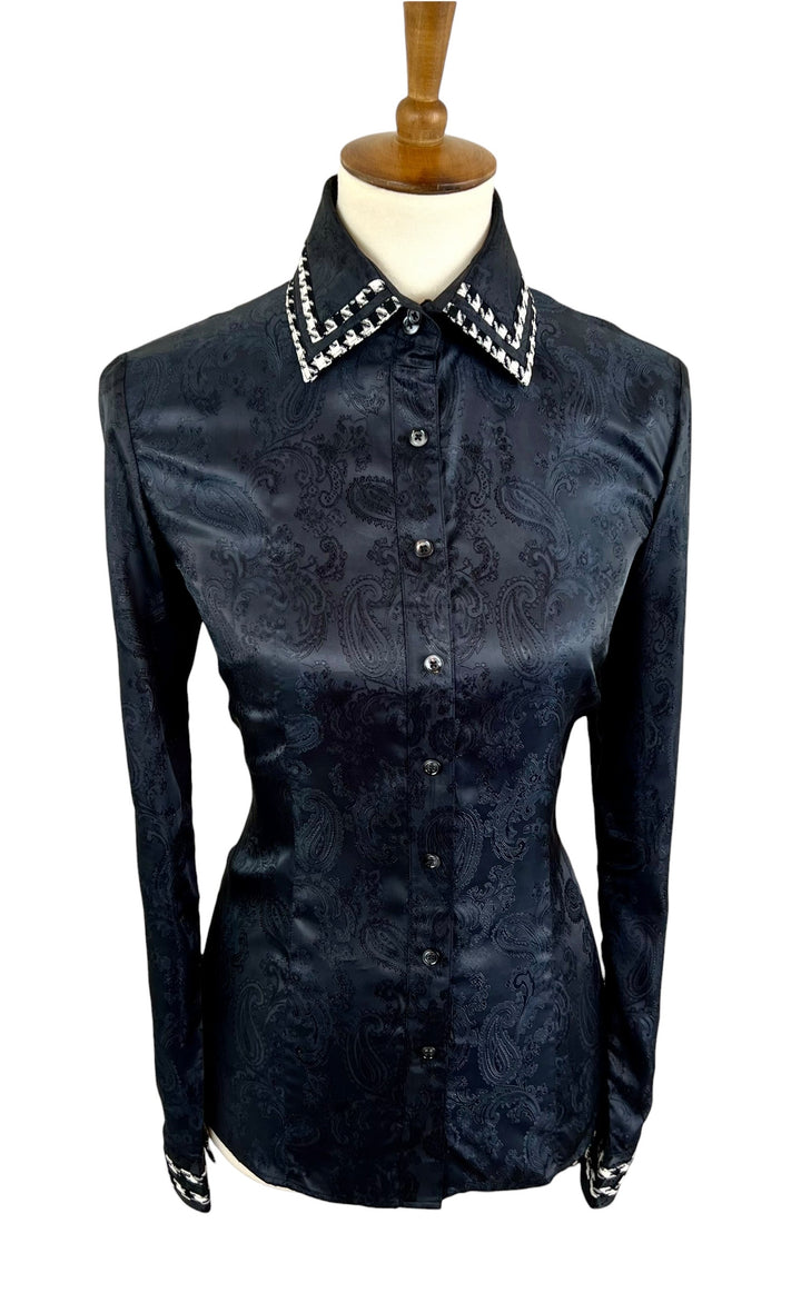 Black Paisley Silk Western Shirt (Size 34) - Ref. 231