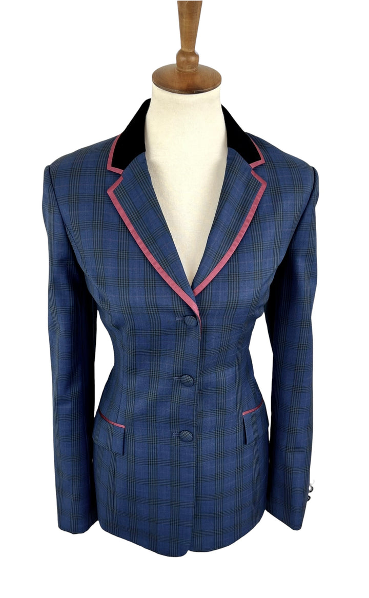 Navy Plaid Hunt Coat w/ Maroon (Size 8) - Ref. 241