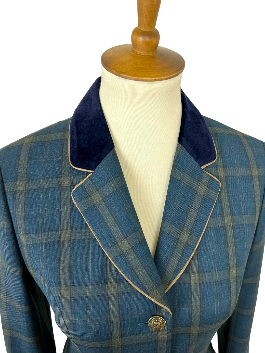 Green & Camel Plaid Hunt Coat (Size 2)