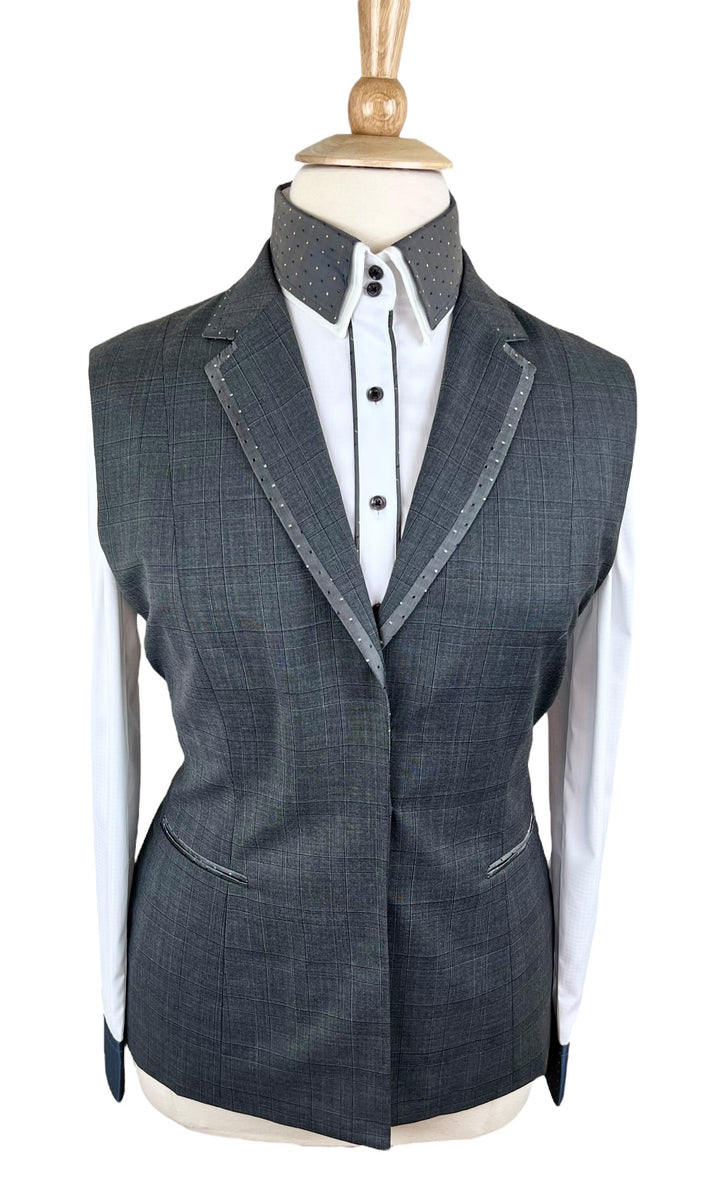 Charcoal Plaid Halter Vest (Size 14)