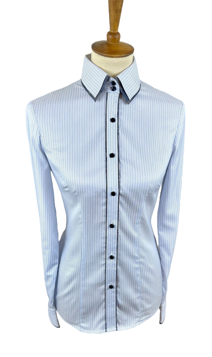 Blue Pinstripe Western Shirt (Size 34)