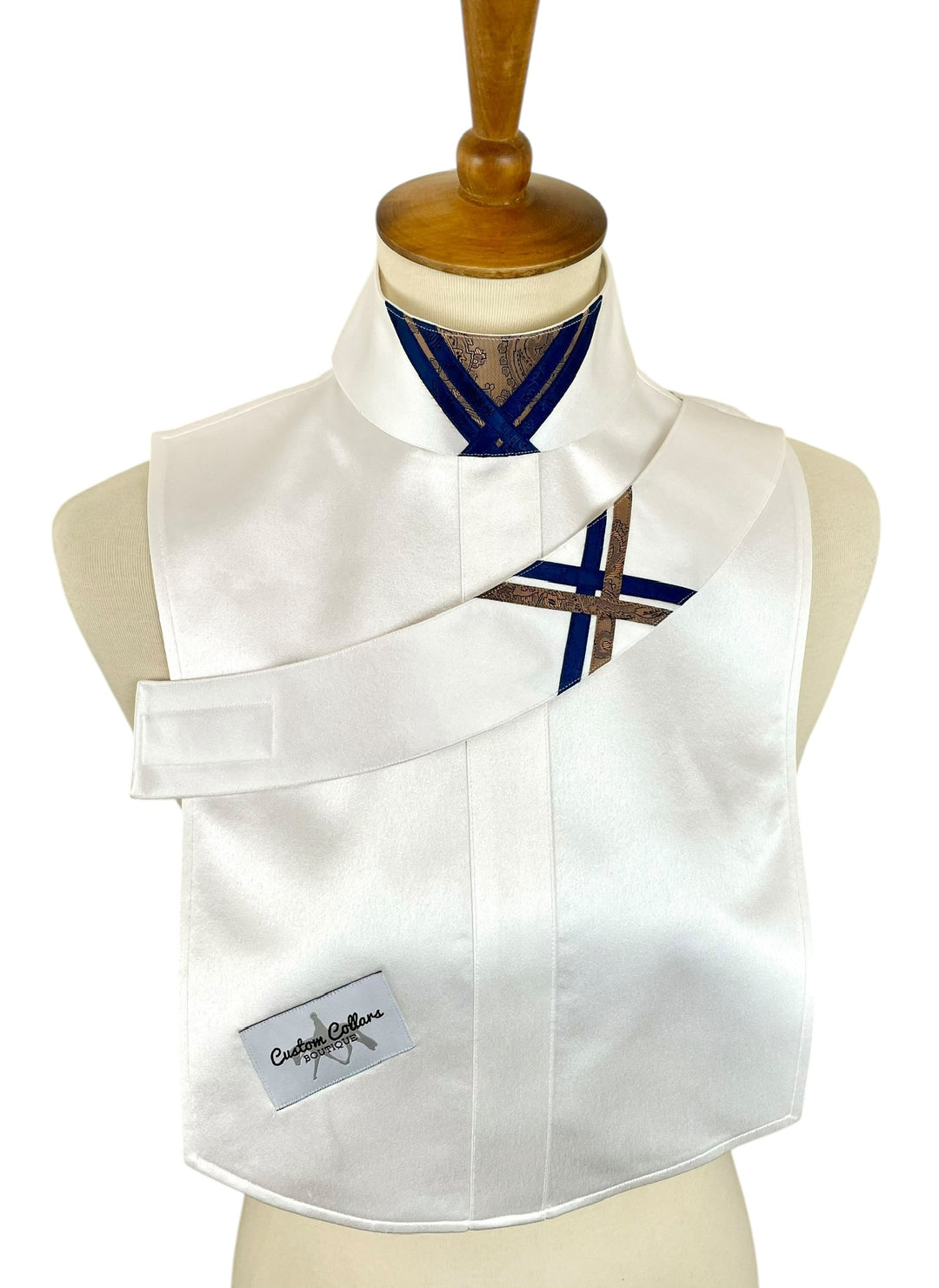 Navy & Brown Silk Dickie