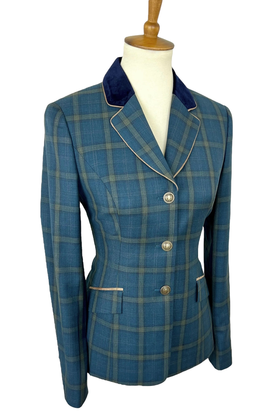 Green & Camel Plaid Hunt Coat (Size 2)