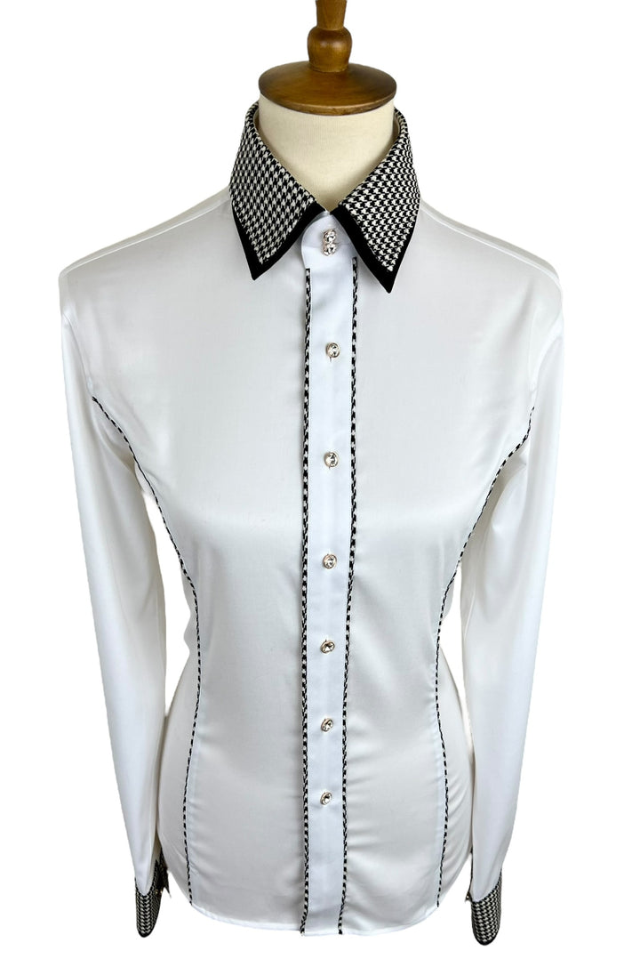 Black & White Houndstooth Western Shirt (Size 34)