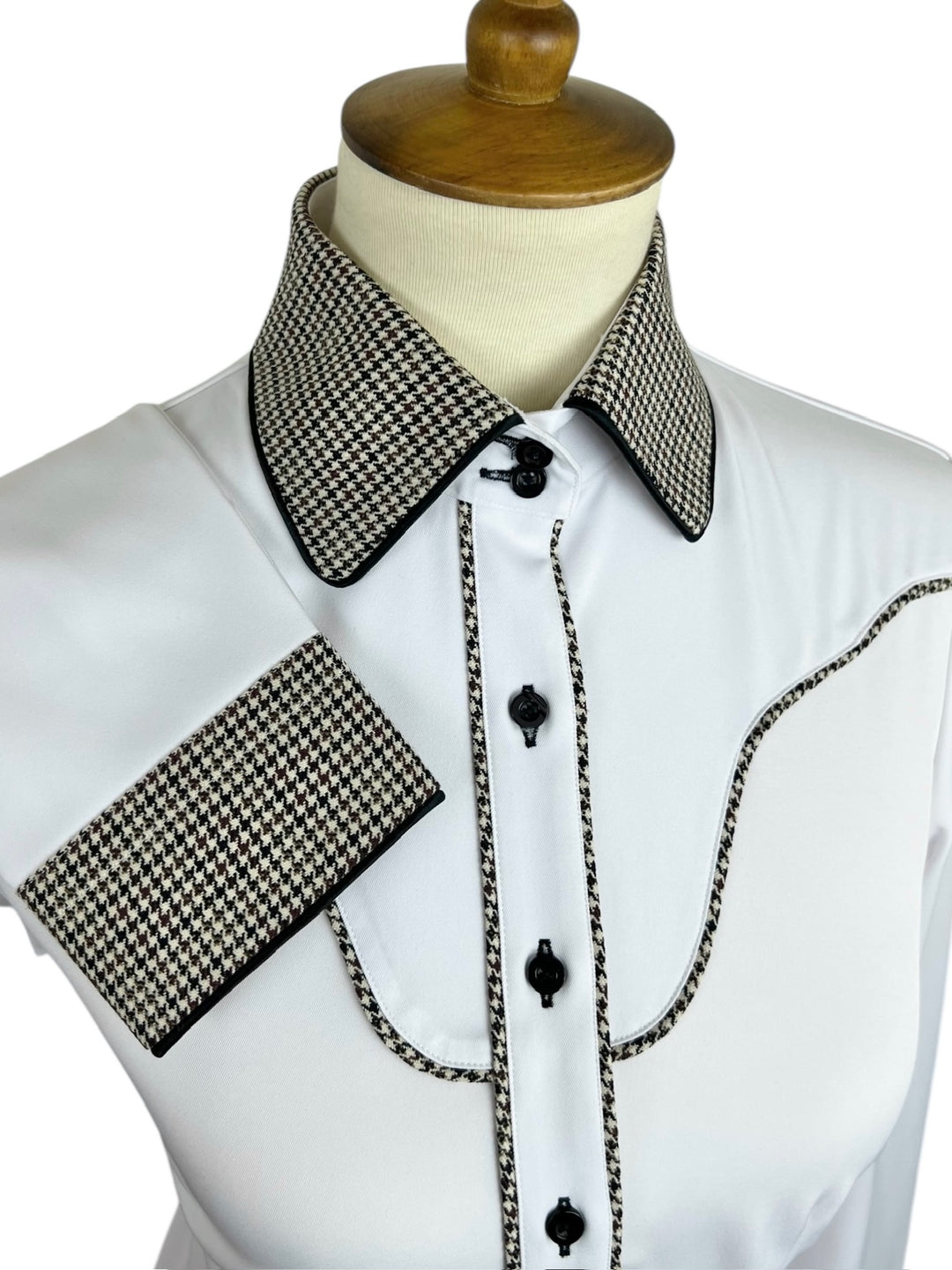 Black & Brown Houndstooth Western Shirt (Size 34)