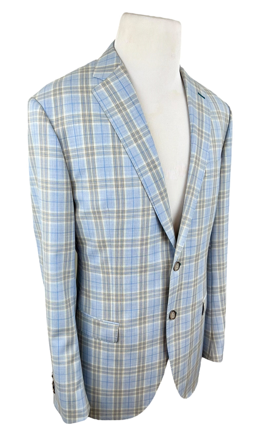 Men’s Blue & Tan Plaid Sports Coat