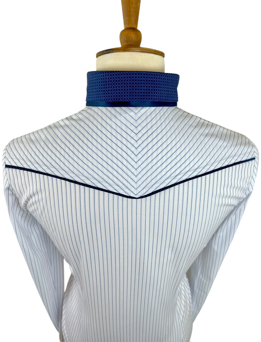 Blue & White Pinstripe Western Shirt (Size 34)