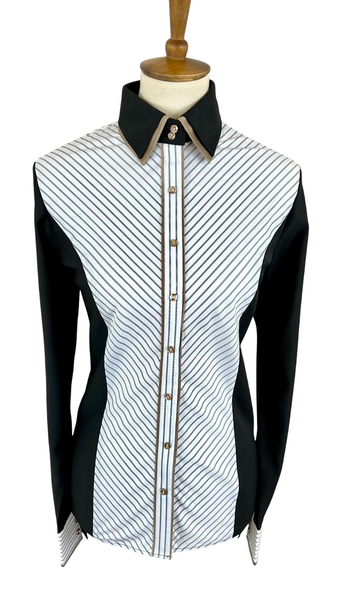 Black & White Pinstripe Western Shirt (Size 40)