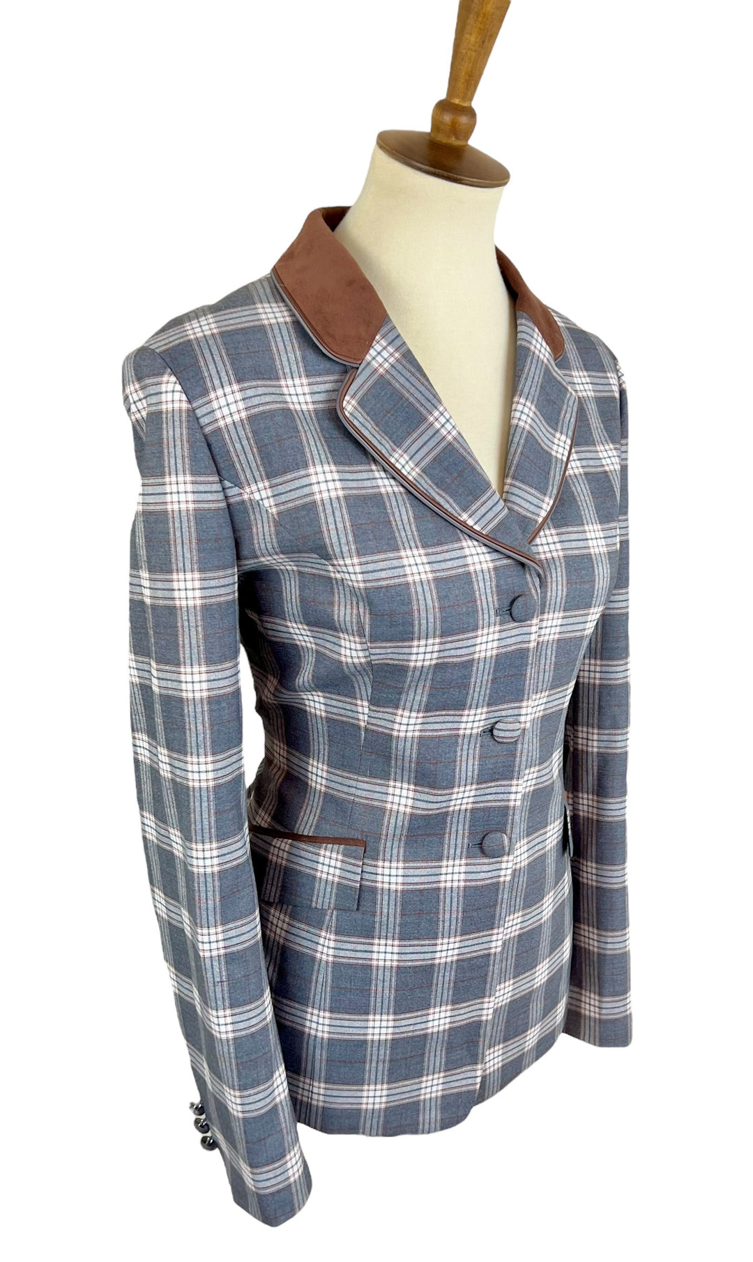 Gray Plaid Hunt Coat (Size 8) - Ref. 239