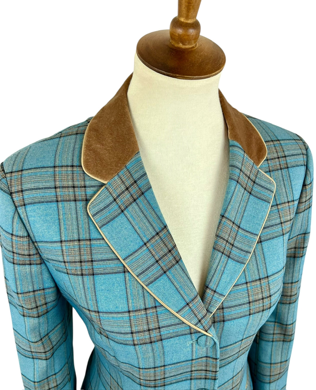 Teal Plaid Hunt Coat (Size 8) - Ref. 238