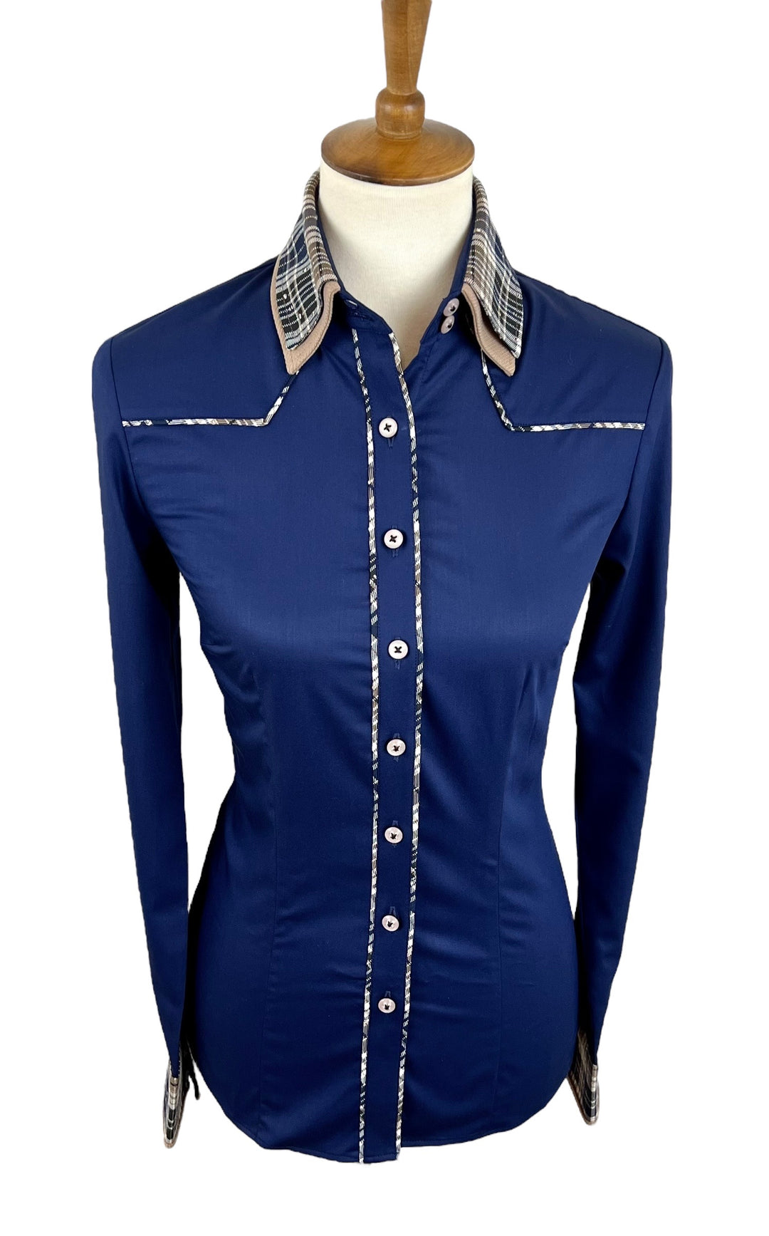 Navy & Tan Western Shirt (Size 44)