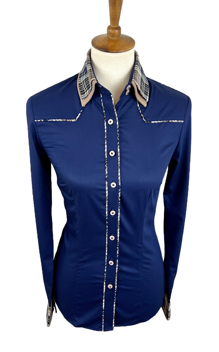 Navy & Tan Western Shirt (Size 44)