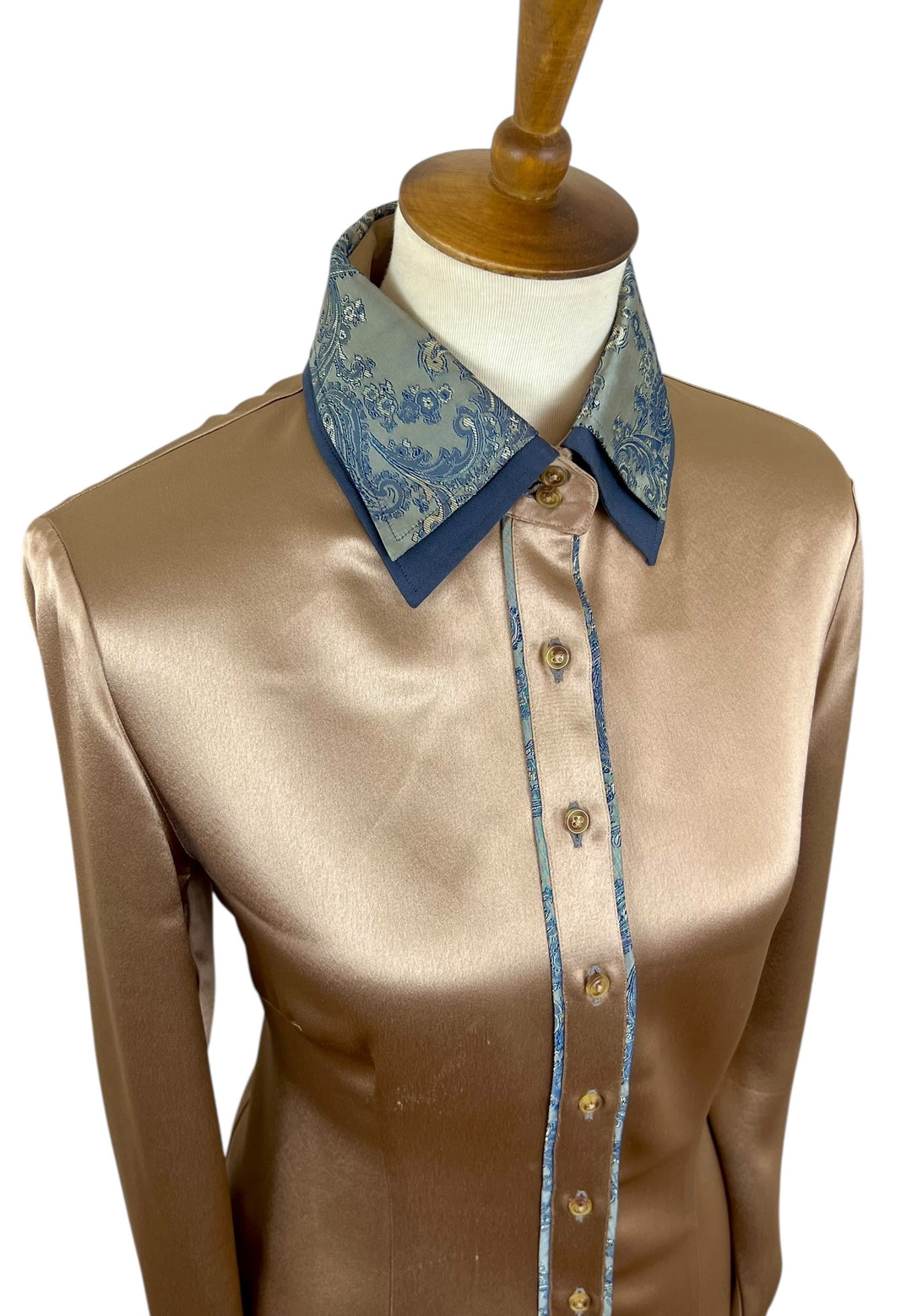 Bronze Silk Western Shirt (Size 40) + Scarf - Ref. 221