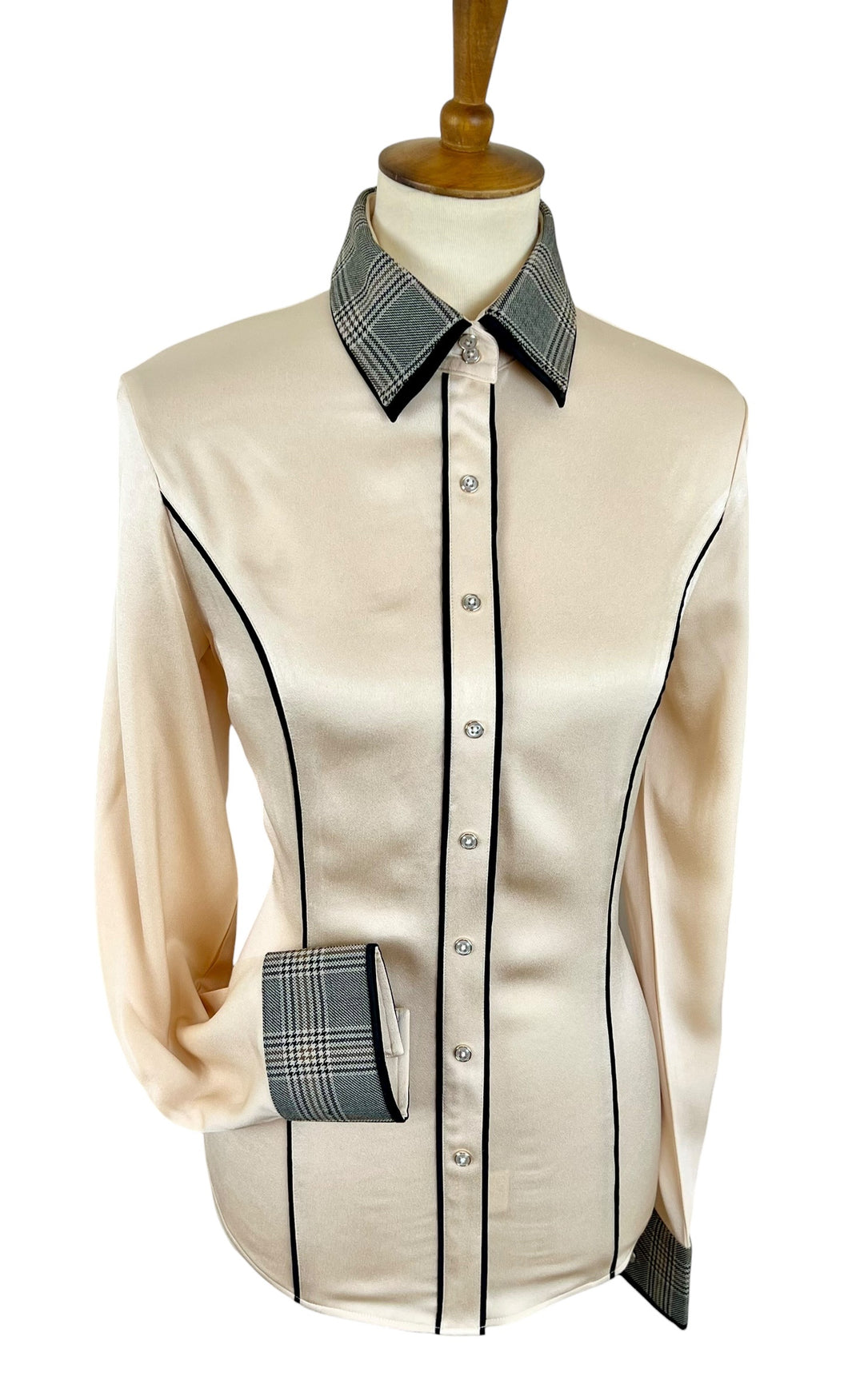 Champagne Silk Western Shirt (Size 40) – Custom Collars Boutique