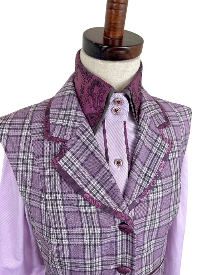 Youth Purple Plaid Vest + Matching Western Shirt (Youth Large) - Ref. 166