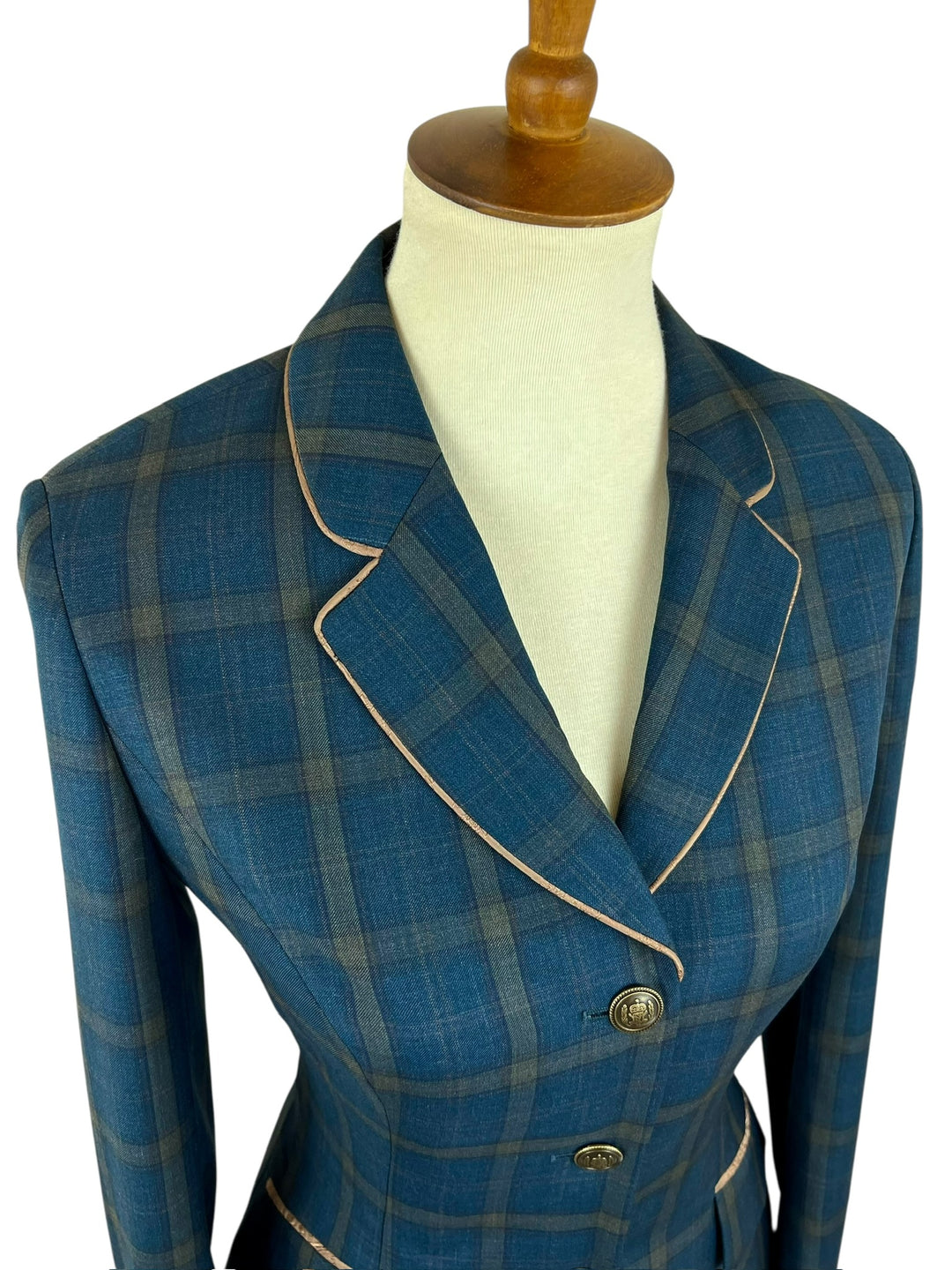 Green & Camel Plaid Hunt Coat (Size 2/4 Long)
