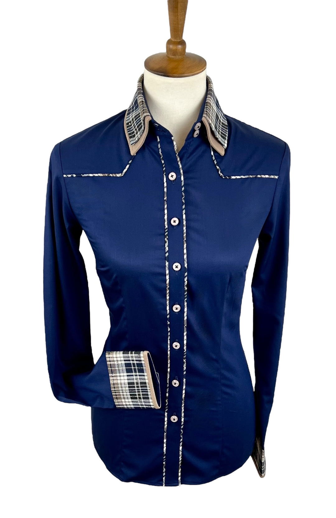 Navy & Tan Western Shirt (Size 44)