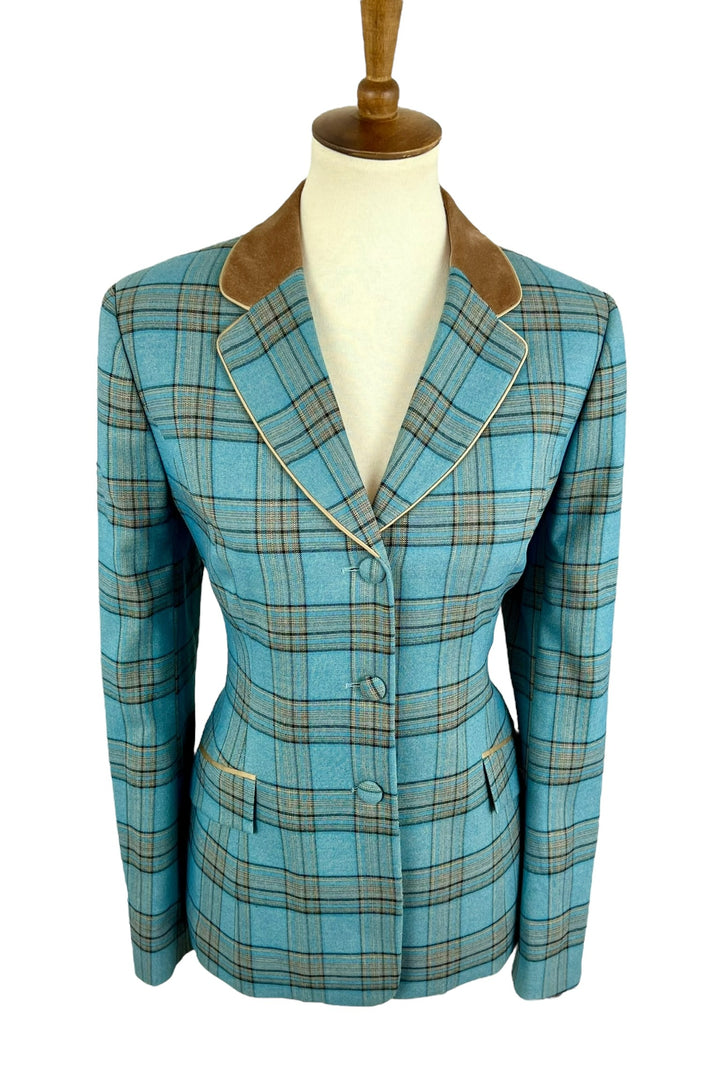 Teal Plaid Hunt Coat (Size 8) - Ref. 238