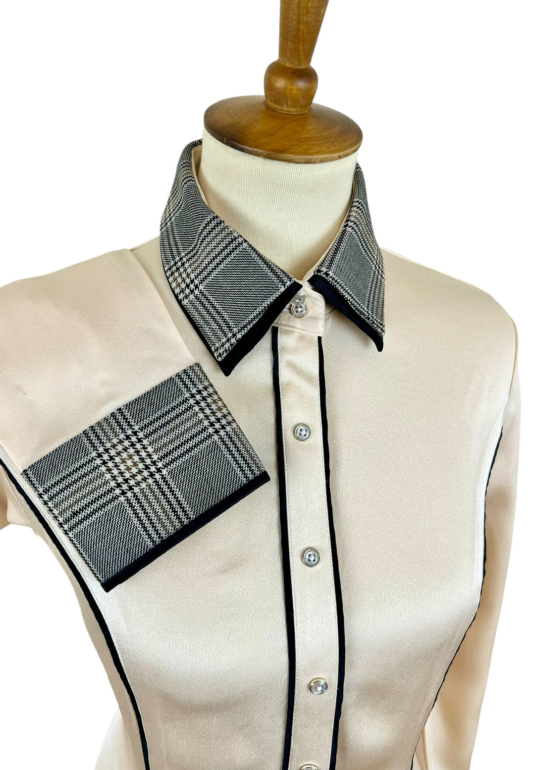 Champagne Silk Western Shirt (Size 40)