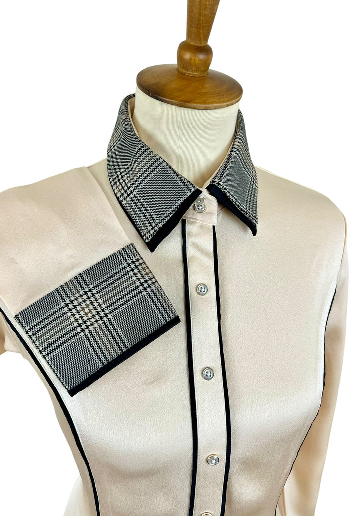 Champagne Silk Western Shirt (Size 40)