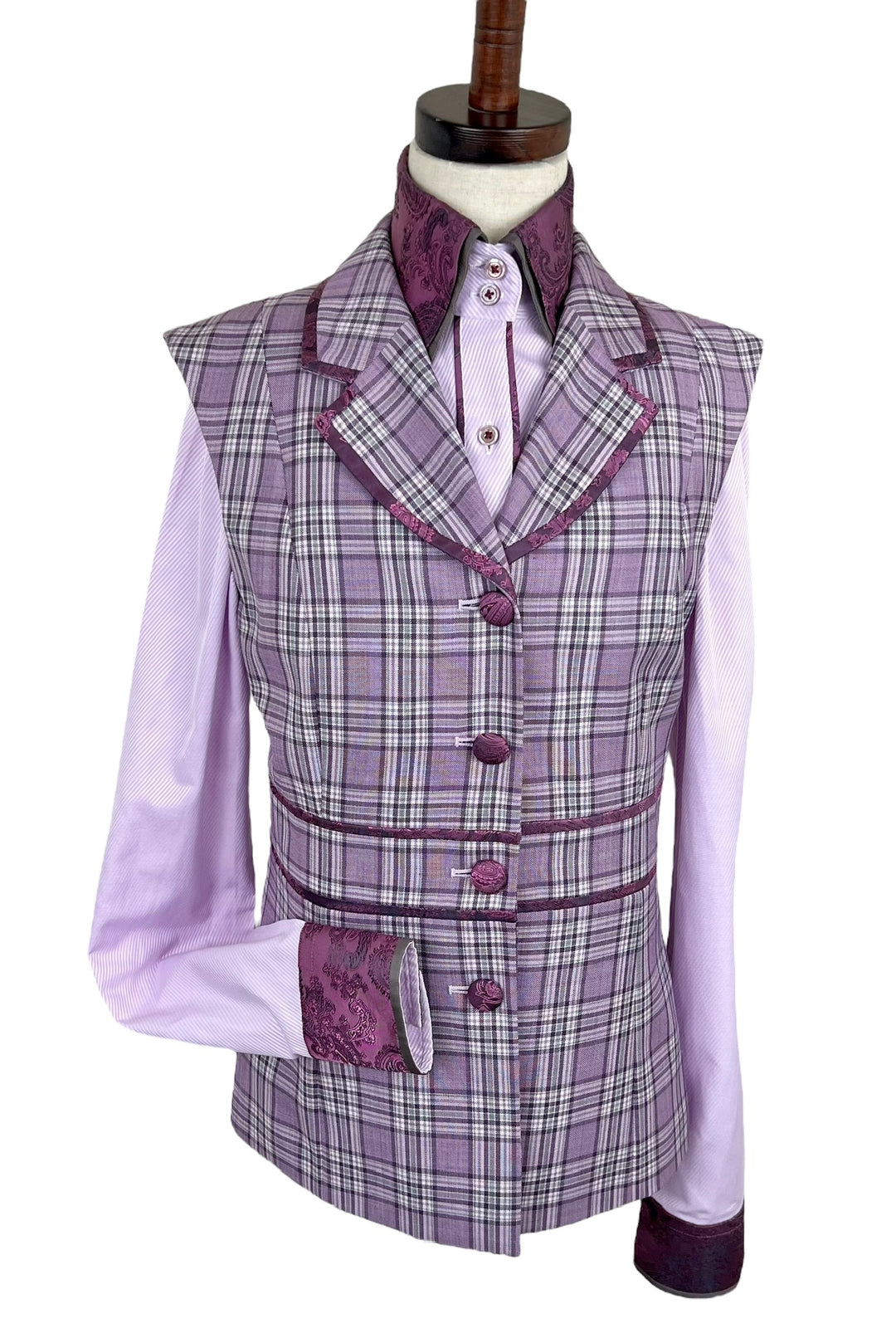 Youth Purple Plaid Vest + Matching Western Shirt (Youth Large) - Ref. 166