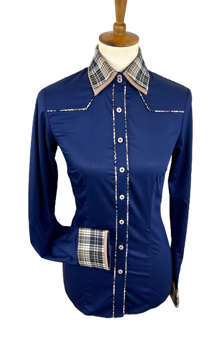 Navy & Tan Western Shirt (Size 44)