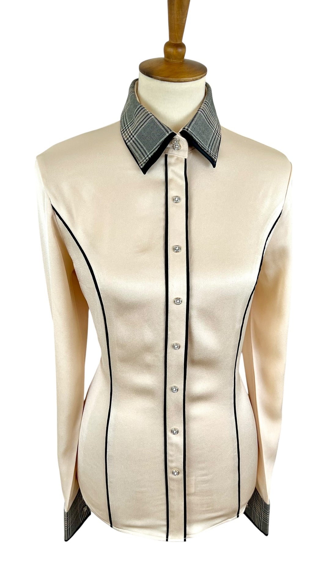 Champagne Silk Western Shirt (Size 40)