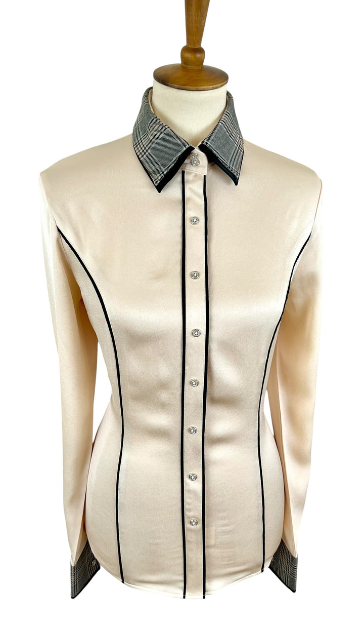 Champagne Silk Western Shirt (Size 40)
