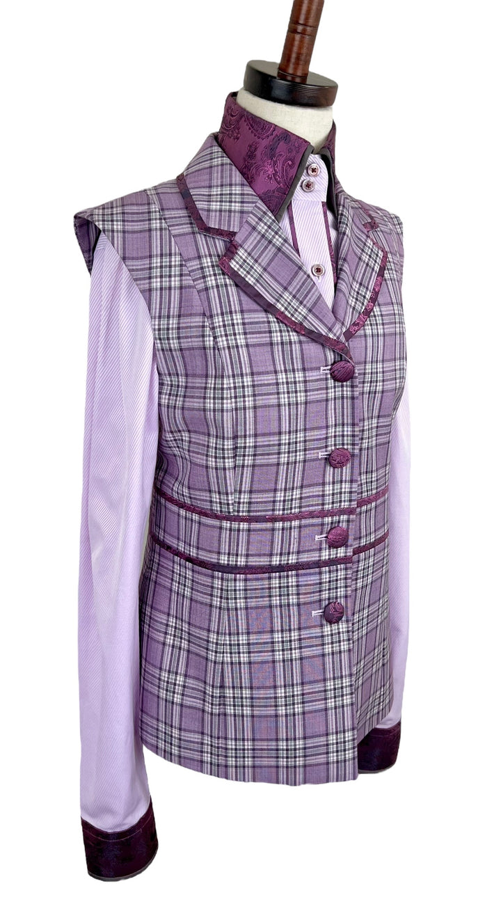 Youth Purple Plaid Vest + Matching Western Shirt (Youth Large) - Ref. 166