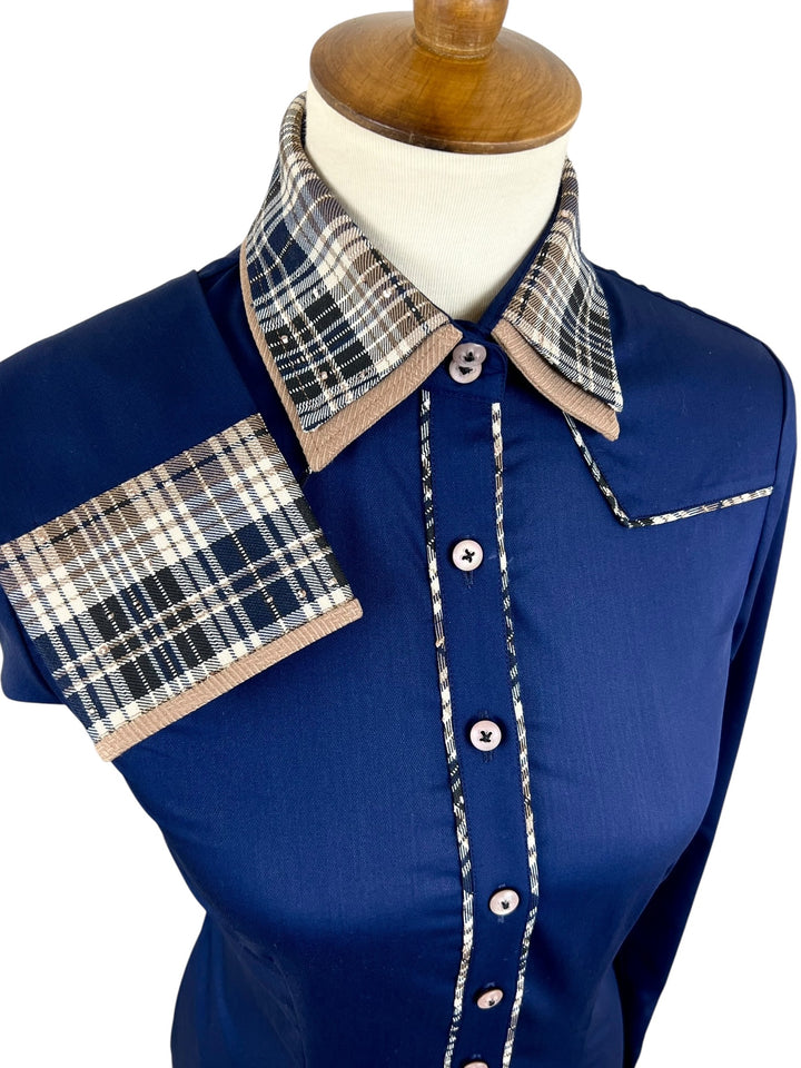 Navy & Tan Western Shirt (Size 44)