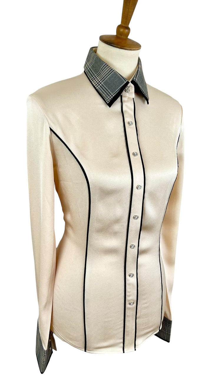 Champagne Silk Western Shirt (Size 40)