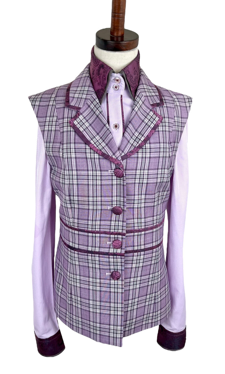 Youth Purple Plaid Vest + Matching Western Shirt (Youth Large) - Ref. 166