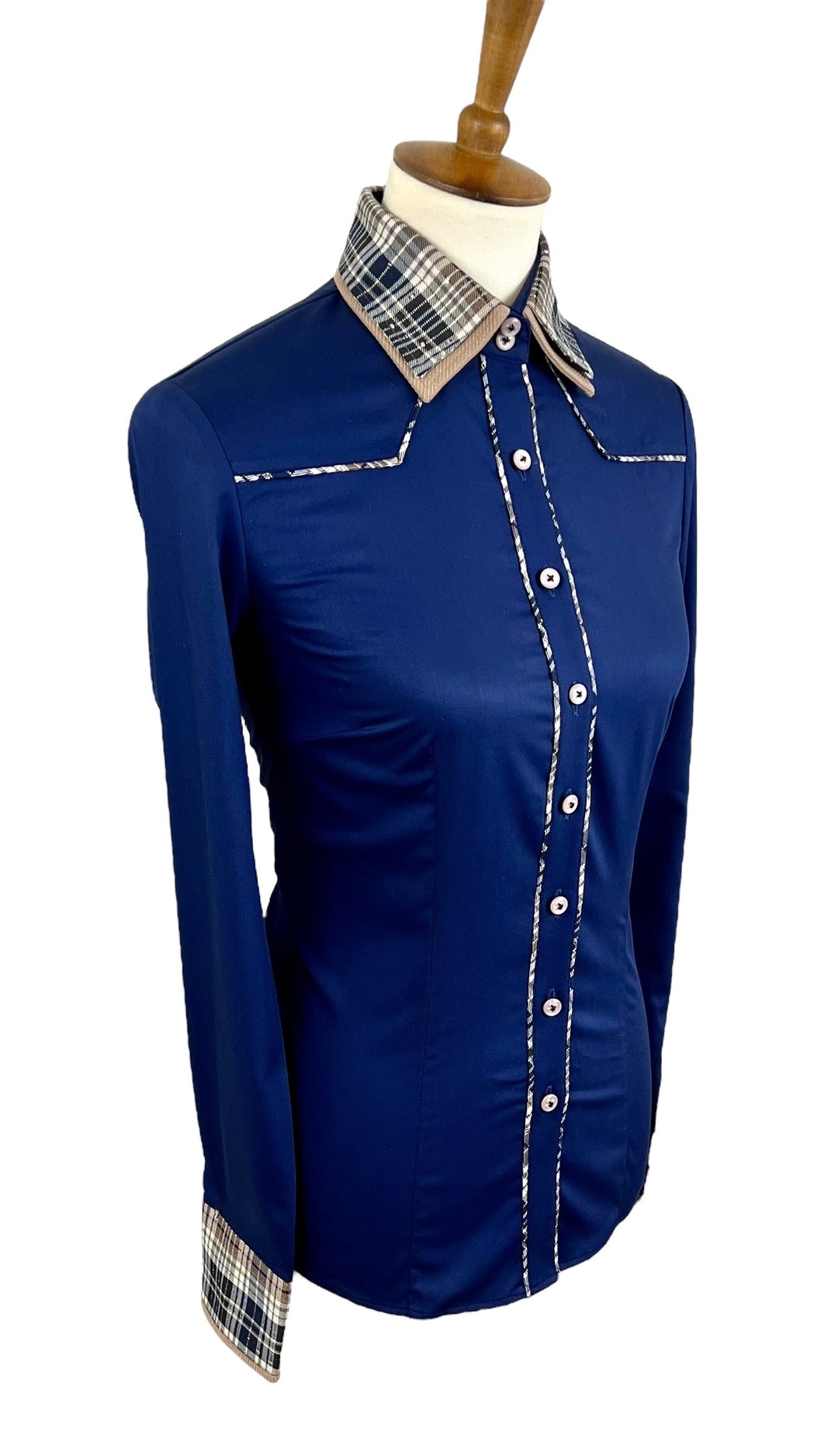 Navy & Tan Western Shirt (Size 44)
