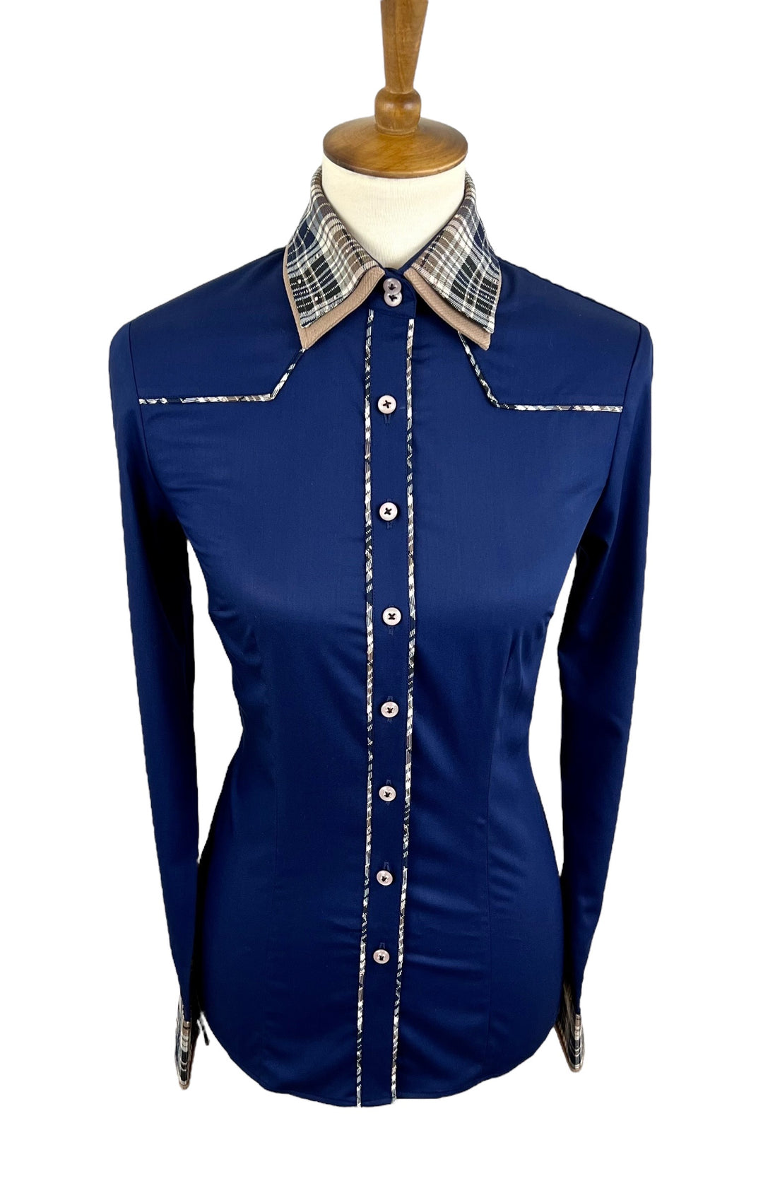 Navy & Tan Western Shirt (Size 44)