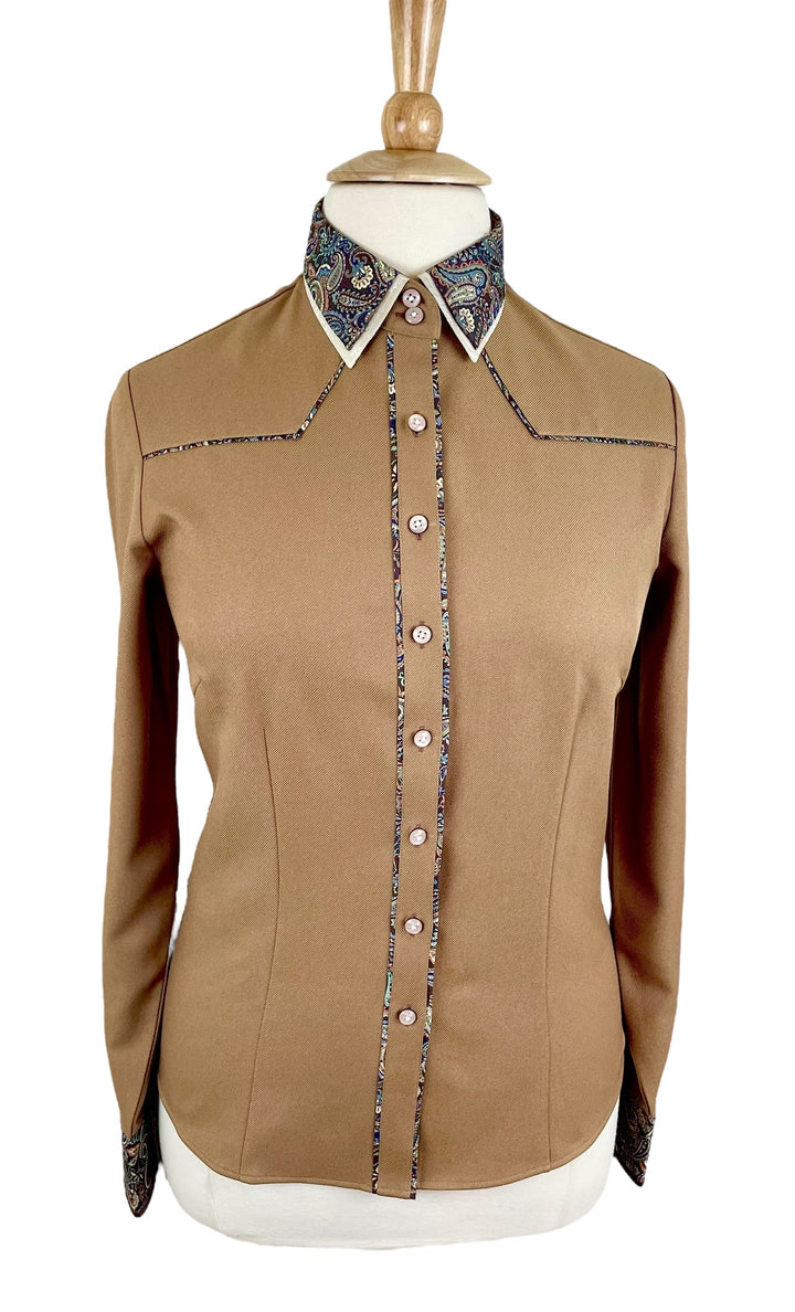 Caramel & Brown Paisley Western Shirt (Size 44)