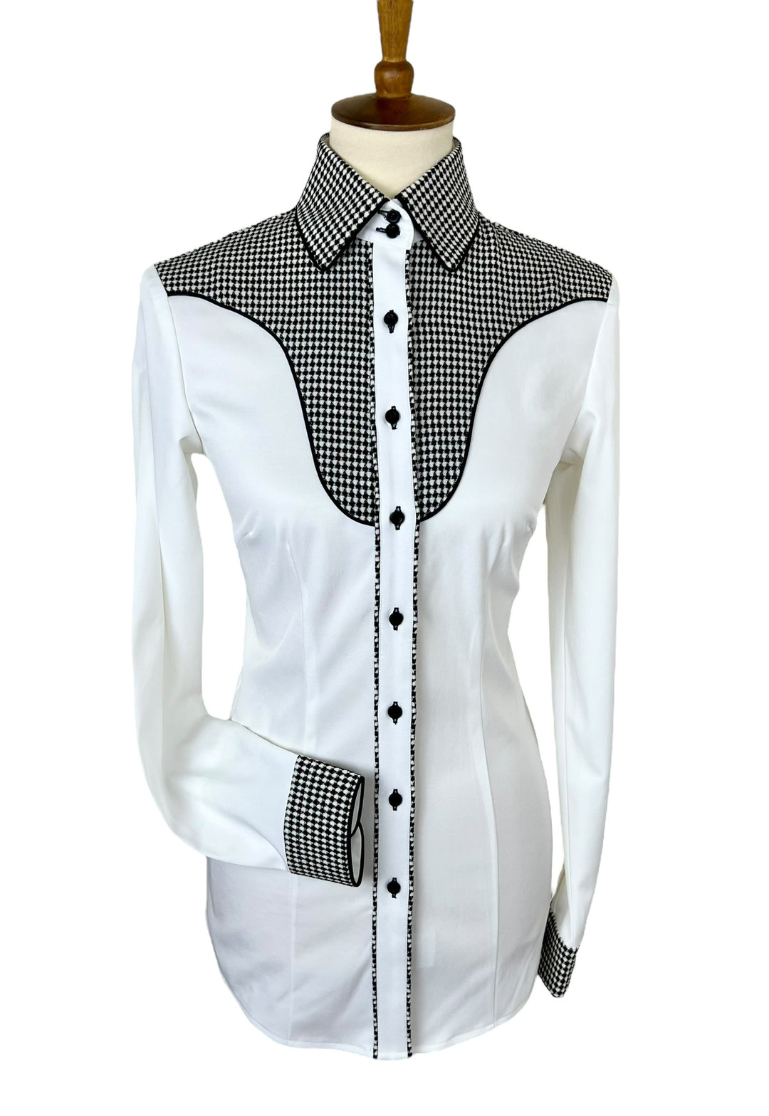 Black & White Western Shirt with Fancy Yoke (Size 34)