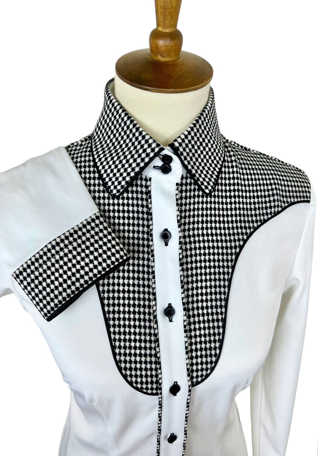 Black & White Western Shirt with Fancy Yoke (Size 34)