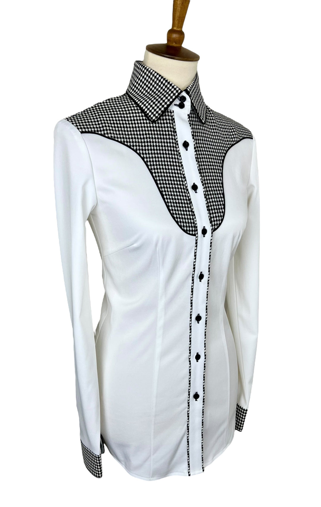 Black & White Western Shirt with Fancy Yoke (Size 34)