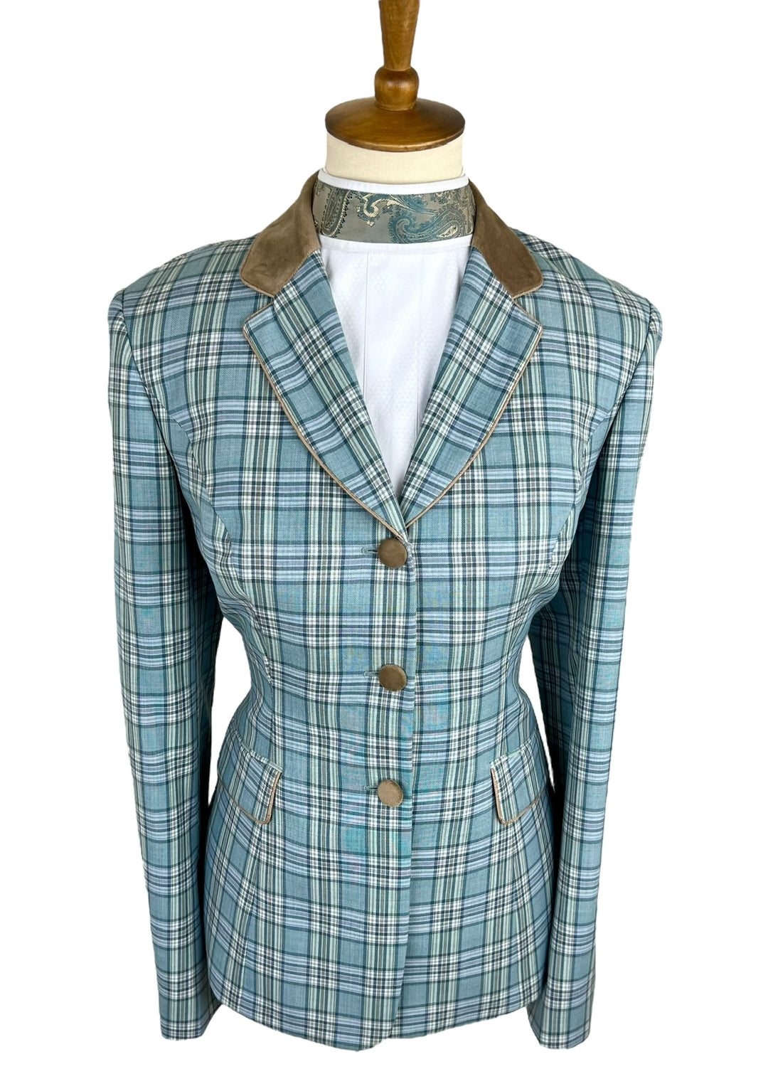 Blue/Green Plaid Hunt Coat (Size 8/10) + Dickie - Ref. 177