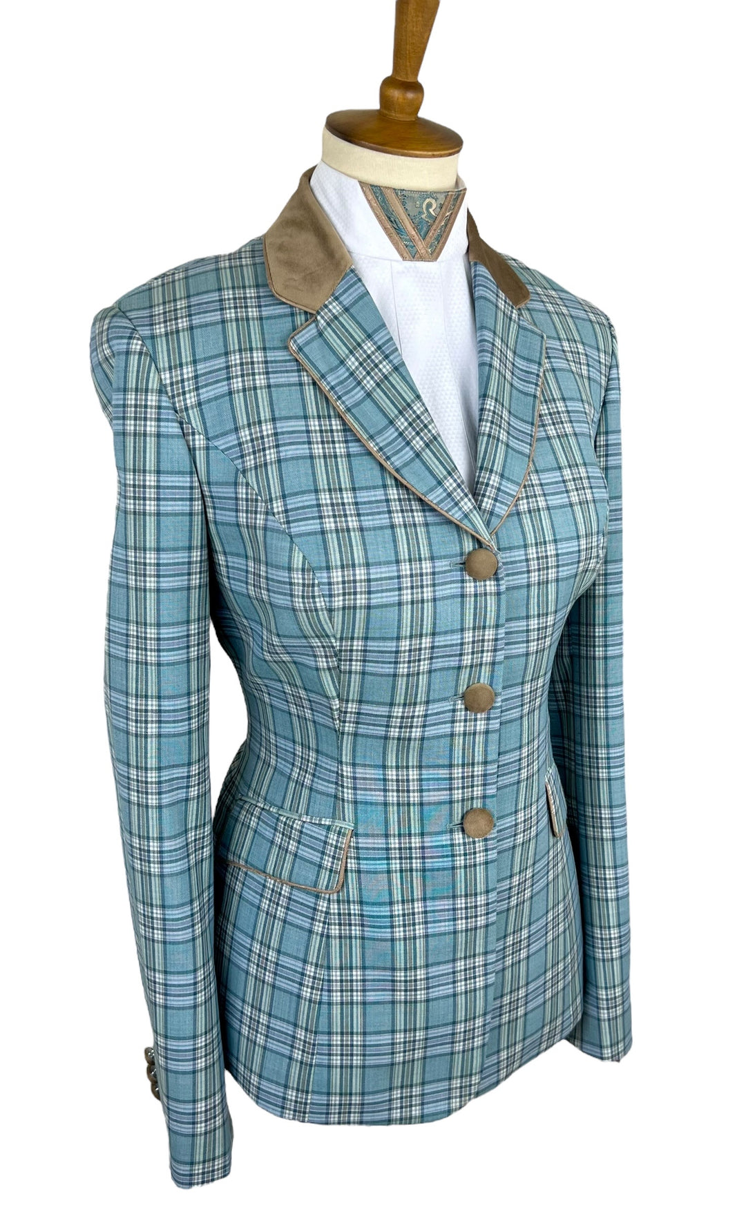 Blue/Green Plaid Hunt Coat (Size 8/10) + Dickie - Ref. 177