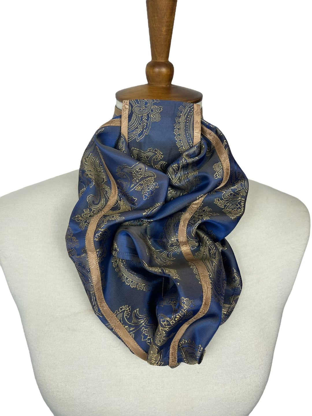 Gold & Blue Paisley Stock Tie