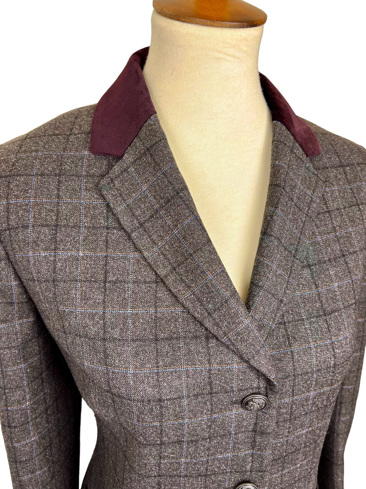 Deep Brown/Taupe Plaid Show Coat (Size 12/14)
