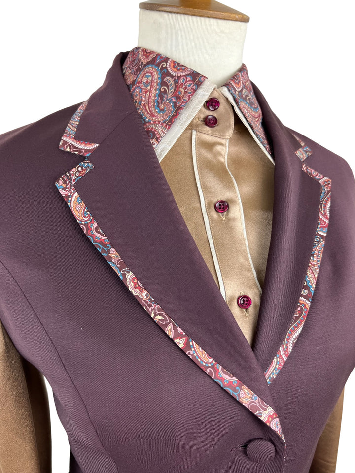 Burgundy Halter Suit with Matching Shirt & Scarf