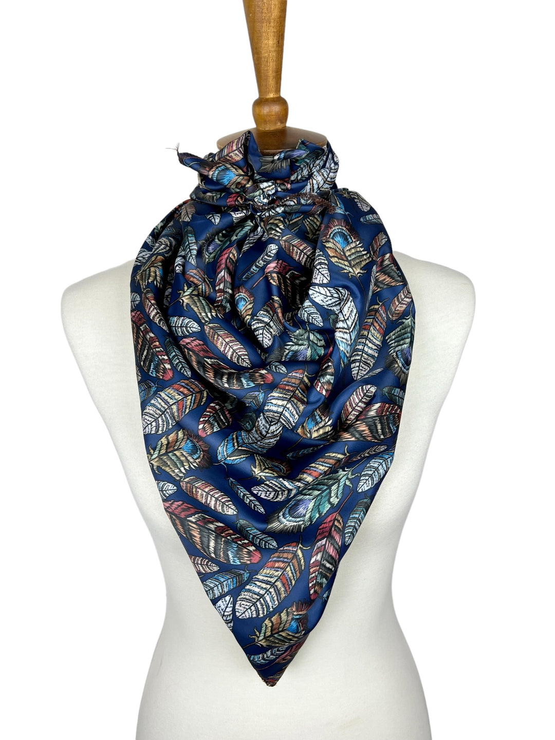 Navy Feather Multi Scarf